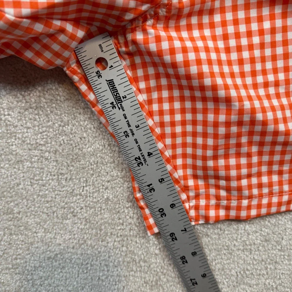 NEW Polo Ralph Lauren Swim Trunks Men 4XB Orange Gingham Check Drawstring‎